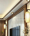 Solid Build Vintage Brass Recessed Led Downlights 10 Pack Dimmable Ceiling Fixtures No Sweat Setup Spring Mounts in modern living room