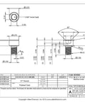 Heavy Duty Grade Two Pure Titanium Socket Head Machine Screws, #8-32 x 1/4 UNC dimensions and specifications drawing.