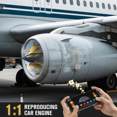 Jet Engine Building Set With Visible Turbofan Model Kit That Runs In Real Time Hands On Experience Transparent Cylinders