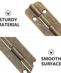 Six Piece 150 Mm Metal Piano Hinges In Vintage Bronze with smooth surface, sturdy material for jewelry boxes and toolcases.