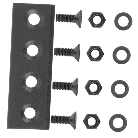 1 Set Barn Door Track Connector For Heavy Duty Sliding Hardware Kit, Plug And Play Easy Installation And Seamless Connection, Replacement Track Adapter, Durable Metal Construction For Smooth, Reliable Barn Door Operation And Quick Repairs, black metal plate with screws and washers