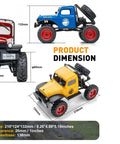 Badass One Twenty Four Scale Rc Crawler With Portal Axles And Two Speed Transmission Gnarly Off Road Rock Climbing Beast with dimensions shown.