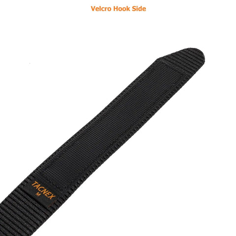 No Metal Buckle Nylon Belt One And Three Eighths Inch Wide No Scratch Hook And Loop Closure TSA Approved belt hook side