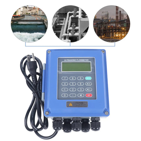 Heavy Duty Ultrasonic Liquid Flow Meter With TM-1 And TS-2 Transducers, DN20-700mm, IP67, for industrial liquid flow measurement.