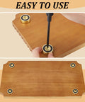 Installing Solid Brass Cutting Board Feet With Grippy Silicone Pads on a wooden board for stability and non-slip support.