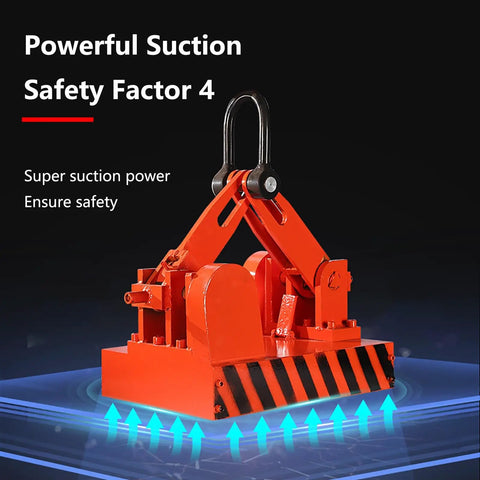 Heavy Duty Fully Automated Industrial Permanent Magnet Crane Alloy Steel Overhead Hoist Lifter For Iron Plates And Scrap Metal One Ton Capacity with safety features and powerful suction.