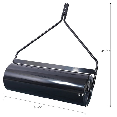 Lawn Roller For Serious Yard Work With 26 Gallon Water Fill And A Beefy 220 Pound Weight 40 Inch Wide Tow Behind Attachment For ATV Or Garden Tractor Black Finish Delivers Deep Soil Compaction