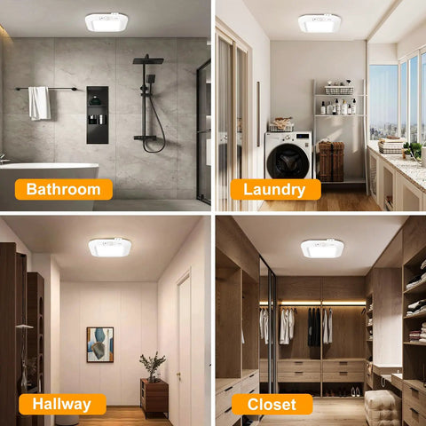 Battery Powered Motion Sensor Ceiling Light 180 Lm 6000K Cool White 48 LED Wireless Closet Lights in Bathroom, Laundry, Hallway, Closet