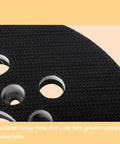 Eight Hole Five Inch Hook And Loop Sander Backing Pad Replacement, close-up of hook-and-loop texture and holes