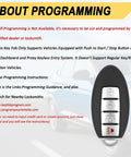 Key Fob Replacement For Nissan Altima Maxima Murano Infiniti G37 FX50 Q60 QX70 G25 G35 4 Button Push Start Smart Key