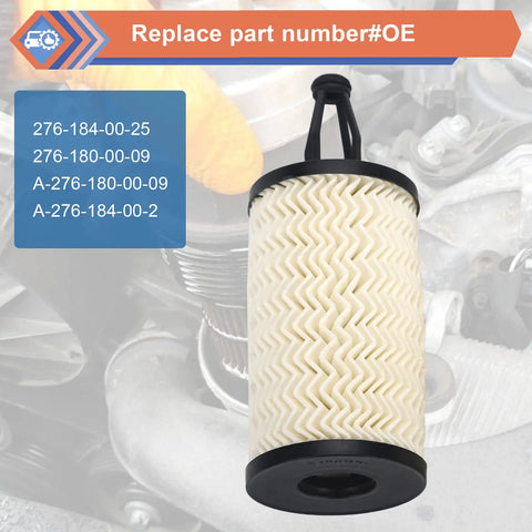 Two Pack Engine Oil Filter Set For Mercedes Benz C Class CLS E Class CLE S ML SL Series Replaces 2761800009 product view