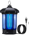 Outdoor Waterproof Mosquito Zapper Electric Insect Killer Lamp For Backyard Patio Garden And Sports Fields 4200V High Power 15W UV Light Mosquito Trap With Protective Cage And 10Ft Cord