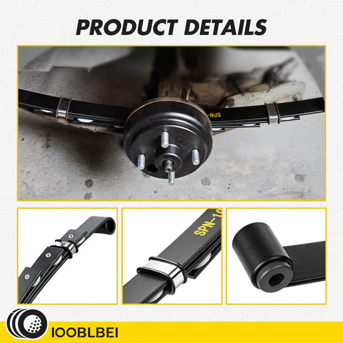Heavy Duty Rear Four Leaf Spring Kit For Ezgo Txt Medalist Golf Cart With Bushings Sleeves And U Bolts, showcasing spring details and components.