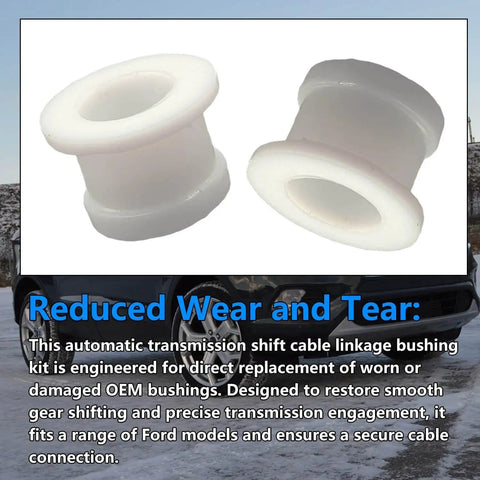 2 Pack Shifter Cable Bushing Kit for Ford Edge 2012-2020, Escape 2008-2019, white bushings close-up