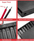 Tough As Nails Two Pack Eight AA Battery Holder Case showing lead wires, battery switch, and ABS material for secure storage.