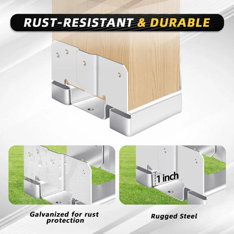 10 Pack 4x6 Post Base Brackets For Concrete Deck And Fence Post Anchor Base Holder Kit Heavy Duty Steel Silver Finish Weather Resistant Fits Standard 4x6 Posts Ideal For Balconies Fences Gazebos Pergolas