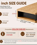 Size guide for Heavy Duty Floating Mantel Brackets Set 6 Pcs Hidden Wall Shelf Supports For Hollow Mantels 8 Inch