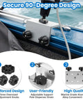 2 Pack 90 Degree Boat Gunnel Track Mount Brackets for Rod Holders, Downriggers, Fish Finders and Marine Accessories, Aluminum Mounting Bases for Anglers, Easy DIY Boat Rig Up and Extra Mounting Spots, marine-grade aluminum, 90-degree mount