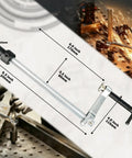 Heavy Duty 3.2 Inch Throat Depth Welding Clamps With Solid Chromium Vanadium Steel Grip, dimensions shown with dimensions.