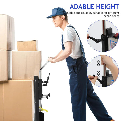 Heavy Duty 1200W Electric Dolly With Smart Stair Climber Wheels For Moving Heavy Furniture And Appliances Upstairs Without Breaking A Sweat, adjustable height feature.