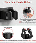 Heavy Duty Floor Jack Wall Mount Rack for Hydraulic Jacks, wall holder close-up with anti-slip design, fits 0.7 to 1.25 inch handles