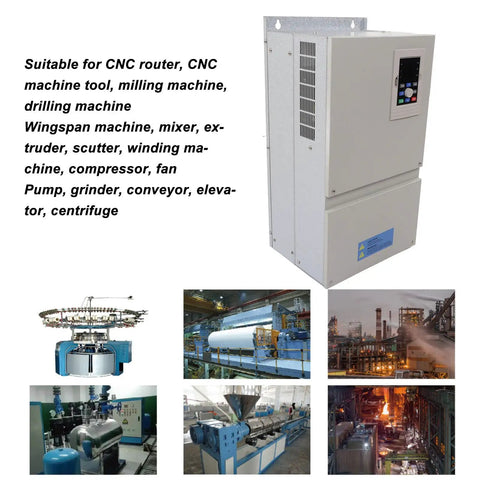 Beefy 380V Ac Variable Frequency Drive For Cnc Machines With Massive Heat Sink And Quiet Fan Delivering Killer Heat Dissipation Plus Smooth Speed Control For Low Noise Performance And Wide Range Use While Staying Rock Solid Under Heavy Loads.