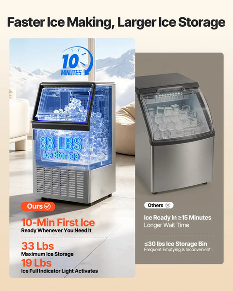 Top Notch Commercial Ice Maker Cranking Out 120 Lbs Daily With Slick Under Counter Design, Built In Self Cleaning, And Rugged Stainless Steel Shell tailored for serious home bars.
