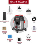 What's included with Stainless Steel 4 Gallon Wet Dry Shop Vacuum With Lightweight Portable Design Beast Power 4 HP Motor attachments