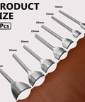 Seven Piece Leather Craft Tool Set With Half Round Arc Shaped Punches For Straps Belts Wallets And Bags DIYers Handwork Pro Grade Leatherworking Kit With Seven Size Range From 10mm To 40mm Durable Steel