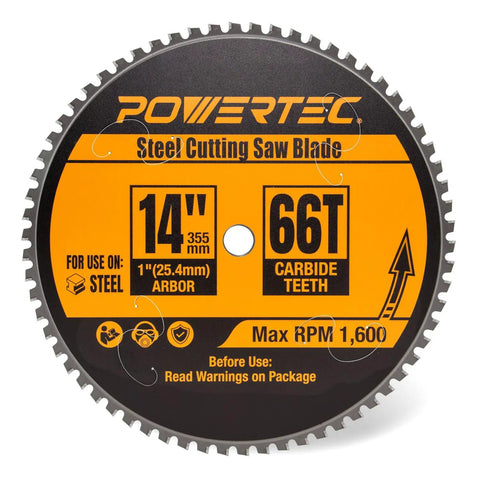 14 Inch Cold Saw Blade For Metal Cutting With 66 Teeth TCG Cemented Carbide, 1 Inch Arbor, 2.2mm Kerf, round view