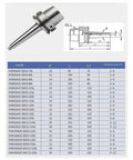 HSK63A CNC Precision Collet DC Chuck Clamping Fixture diagram showing dimensions and clamping ranges for milling applications.