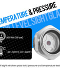 Three Quarter Inch NPT Air Compressor Oil Sight Glass With Durable Aluminum Alloy Body And Pro Grade Male Thread Liquid Level Gauge