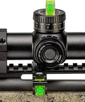Pro Grade Dual Bubble Scope Leveling Kit For Foolproof Reticle Alignment mounted on rifle optics with dual bubble levels visible.