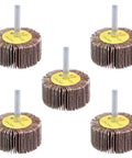 5 Pack 2 Inch Flap Wheels Shank Mounted For Grinders, 80 Grit Sanding Abrasive Flap Disks With 1.18 Inch Arbor
