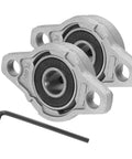 Pack Of Two Pillow Block Bearings With Three Eighths Inch Bore Zinc Alloy Steel Mounted Flange Self Alignment Insert Bearings Housing