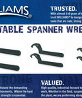 4-Piece Adjustable Hook Spanner Wrench Set Built To Last For Collars, Lock Nut Rings, And Bearings in a promotional image