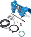 Heavy Duty 20 GPM 12 Volt Fuel Transfer Pump With 50 Amp Auto Fuse Built Like A Tank For Badass Gasoline Diesel Kerosene Methanol And Biodiesel Transfers with hose and nozzle.