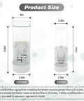 Product size chart for Top Tier Automatic Rabbit Water Dispenser and Food Feeder Combo Large Capacity Grey Bunny Station.