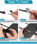 Steps to install Soldering Helper With Four Magnetic Arms, 3X Magnifier Lamp And LED Light, showing hand actions with base and clips.