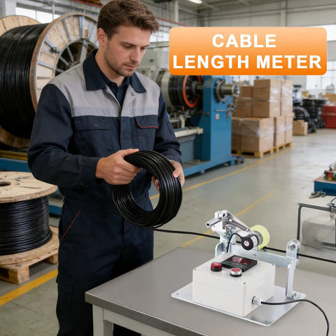 No Sweat Wire And Cable Length Counter With Measuring Wheel, Straight Shooter Alarm And Preset Controls For Yards Feet Inches Meters, Handy Dandy Gauge Tool For Fishing Line And Electrical Cables