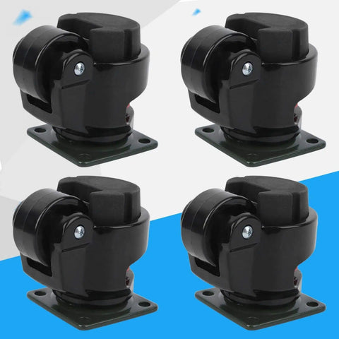 Four Pack Retractable Leveling Casters With Nylon Wheels Black For Industrial Machines And Heavy Equipment Move Smoothly And Precisely With Beefy 70mm Height And 40mm Wheels 100Kg Capacity For Stabilizing Large Tools GD 40F