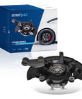 Front Right Steering Knuckle And Wheel Hub Bearing Assembly For 2012 Through 2017 Toyota Camry 2.5L SE XSE Passenger Side Replacement Ready To Roll Durable OEM Style Fitment in front of packaging