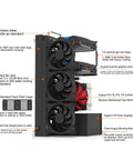 Side view of Open Chassis Gaming PC Case Rack for ATX and ITX builds showing fan support and steel frame for high-performance setups.