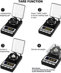 Steps to tare Ultra Precise Milligram Scale 50g 0.001g With 2X 20g Calibration Weights, Reloading Scale For Jewelry And Gold Powder.