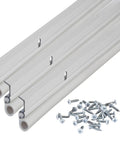 White Aluminum And Vinyl Door Seal Kit With Screw On Top And Sides Blocks Drafts Moisture Dust And Insects Includes One 36 Inch L Strip And Two 84 Inch L Strips For Exterior And Interior Doors with screws