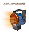 Industrial Ceiling Mounted Garage Heater 5300W 240V Hard Wired Unit with visible heating coils and steel body