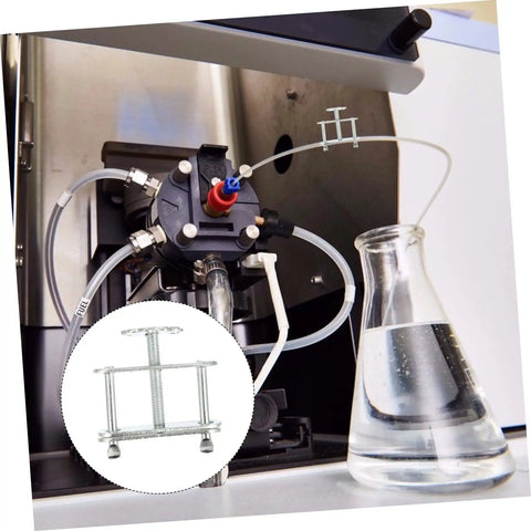 10 Pack Adjustable Screw Water Stopper Clamp For Lab Tubing Control Clips And Brackets in use on lab equipment