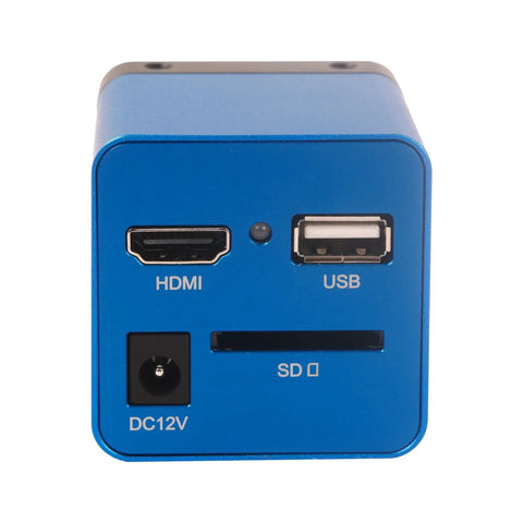 Rear view of 720p HDMI Digital Microscope Camera With C Mount Standalone Imaging 1080P Still Snap SD Card Recording 30FPS Live Video USB Mouse