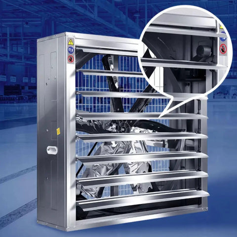 Boss Level Industrial Exhaust Fan Features Savage Six Blade Turbine Design for effective cooling in large workshops.