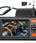 1920P HD Dual Lens Borescope Camera With Light And 4 Point 3 Inch LCD Screen showing gear inspection image